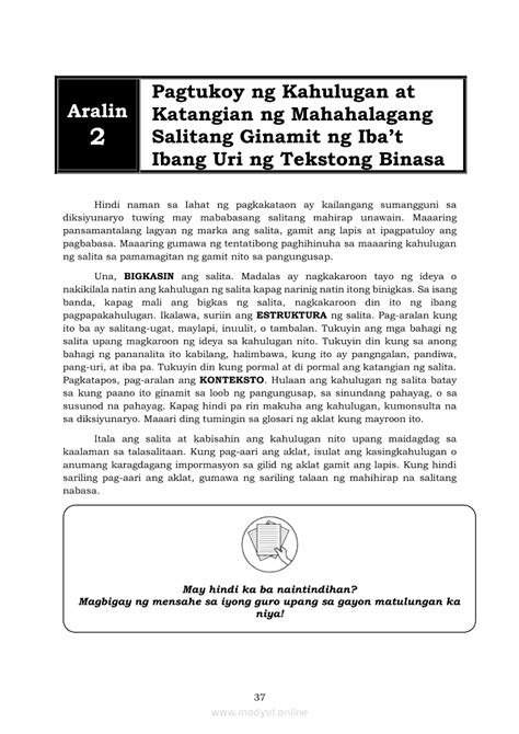 Pagbasa At Pagsusuri Sa Ibat Ibang Teksto Filipino G11 Amaoed Mobile