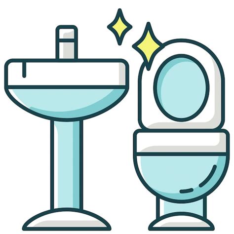 Premium Vector A Cartoon Toilet And Sink With A Star Above It