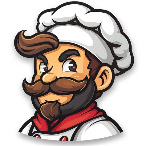 El Logotipo De La Cara Del Chef De Dibujos Animados Vector Premium