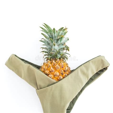 Tropical Woman Concept Pineapple Fruit And Bikini Swimwear On White Background Flat Lay Top