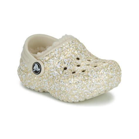 Crocs Classic Lined Glitter Clog T Beige Shoefreak