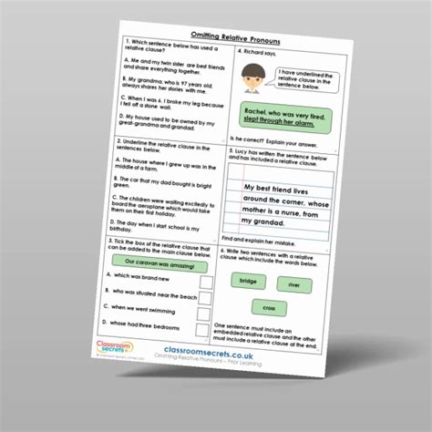 Free Relative Pronouns Prior Learning Resource Classroom Secrets