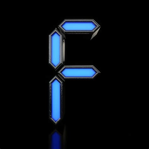 Premium Photo Letter F Futuristic Blue Neon Led Digital Font D Rendering