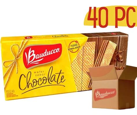 Bolacha Biscoito Wafer Bauducco 140g Chocolate Atacado 40u Frete grátis