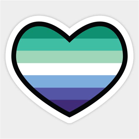 Gay MLM Flag Heart Gay Flag Heart Sticker TeePublic