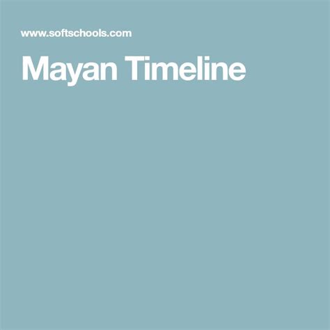 Mayan Timeline