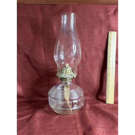 Vintage Kaadan Oil Lamp Clear Glass Colonial Squares Etsy