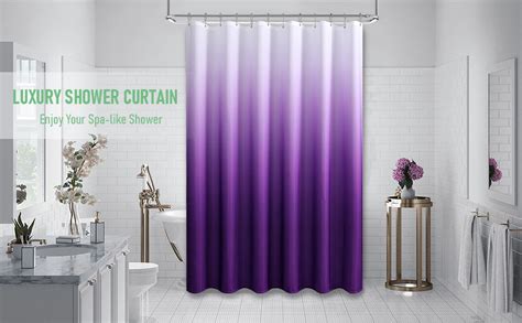 Amazon Dynamene Purple Fabric Shower Curtain Ombre Waffle Weave