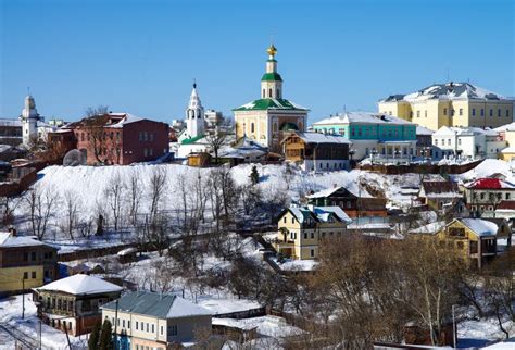 Vladimir Russia March Top View Of The City Street In Winter