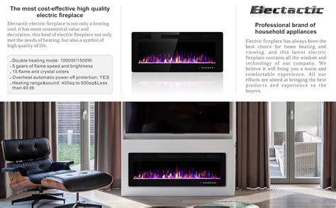 Electactic Inches Electric Fireplace Recessed And Wall Mounted