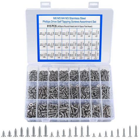 Buy 815 Pcs M3 M4 M5 Self Tapping Wood Screw Assortment Set Metric