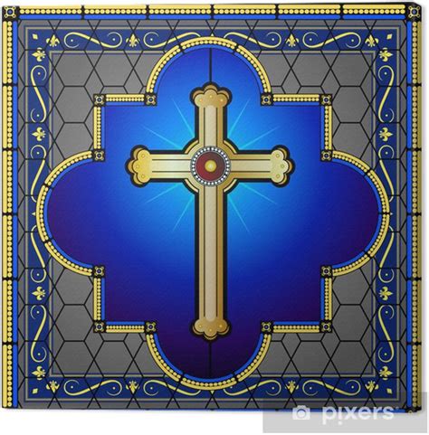 Stained Glass Cross Background