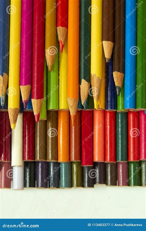 Colored Pencil In Box On White Background Stock Image Image Of