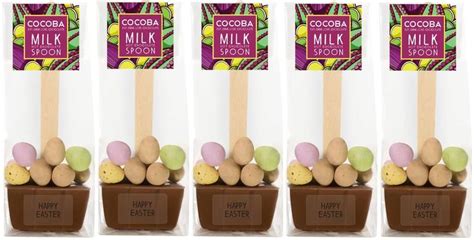 Five Easter Mini Egg Hot Chocolate Spoons By Cocoba Chocolate Spoons Hot Chocolate Spoons