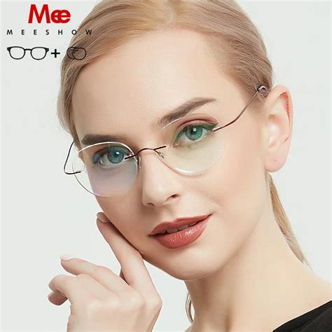 Meeshow Titanium Prescription Glasses Men Women Rould Glasses