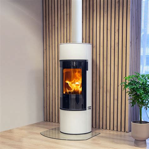 Scan 84 1 Modern Wood Burning Stove Gloss White Stove Supermarket