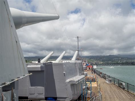 USS Missouri Battleship Museum Editorial Stock Photo - Image of gunnery ...