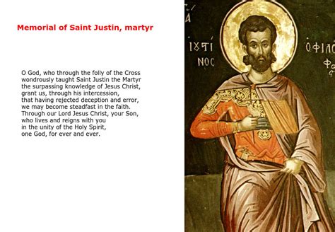 Daily Homilies: Memorial of Saint Justin, Martyr