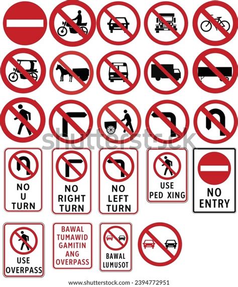 restrictive signs road signs philippines regulatory stock vector
