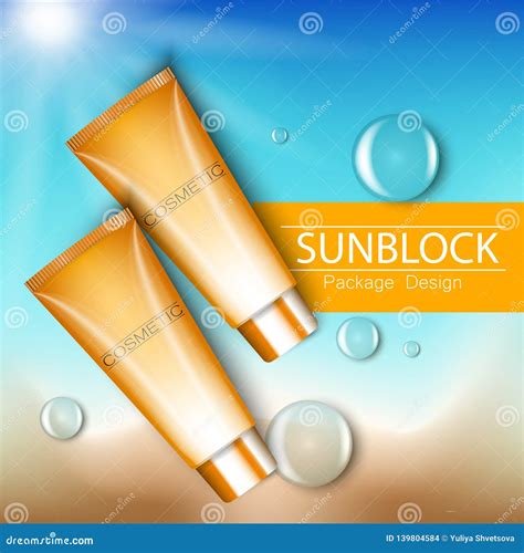 Sunblock Ads Template Sun Protection Cosmetic Products 3d