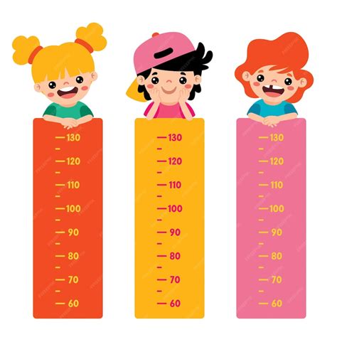 Premium Vector | Height chart with cartoon kids