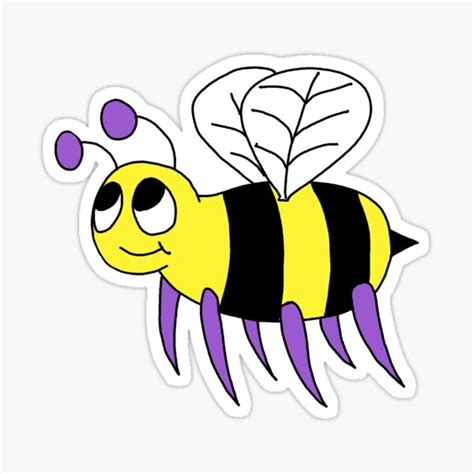 Bumble Bee Sticker For Sale By Cutest Raccoon Redbubble