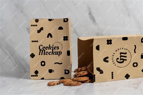 Premium PSD | Cookie packaging design mockup