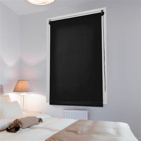 Verdunkelungsrollo 45 x H90 cm Uni Schwarz Gardinen Vorhänge