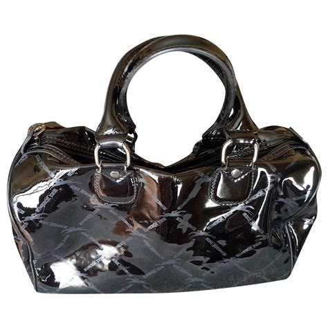 Sac Longchamp Boston 30 Cuir Vernis Noir Ref 175233 Joli Closet