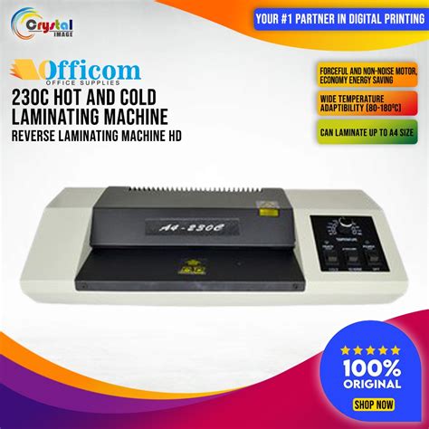 Officom 230C Laminator Machine A4 Size HOT COLD Reverse Laminating