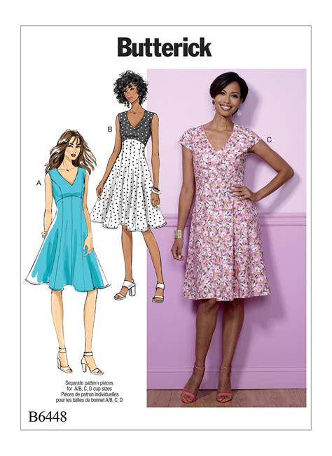 Butterick 6448 Misses Fit And Flare Empire Waist Dresses