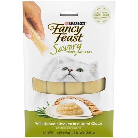 Fancy Feast Savory Puree Naturals Moist Cat Treats Tube, With Natural Chicken in a Demi-Glace, 1 ...