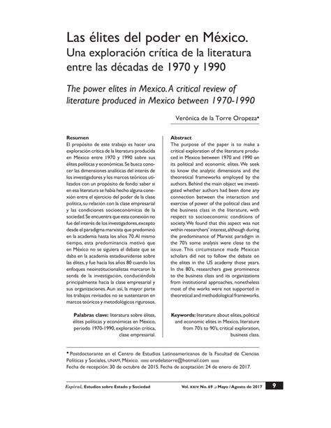 Pdf Las élites Del Poder En México Una Exploración Crítica De La