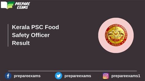 Kerala Psc Food Safety Officer Result Pdf Out Cut Off Marks