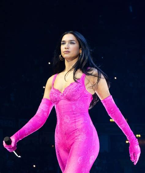 Dua Lipa Wore A Pink Catsuit With Gloves On Her Future Nostalgia Tour