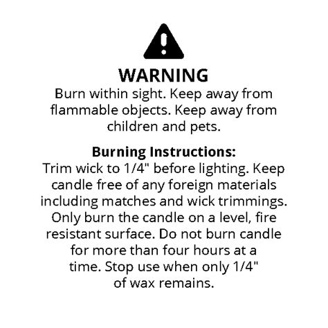 Candle Warning Labels Template Free