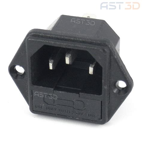 Разъем питания IEC320 C14 3pin-Папа с предохранителем (в корпус на ...