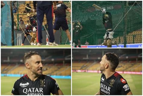 Virat Kohlis Big Hitting During Rcb Training Scares Faf Du Plessis