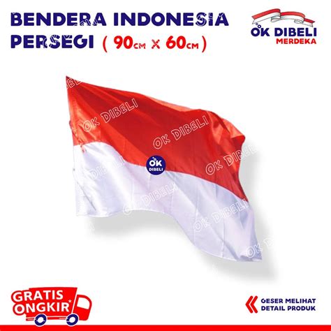 Jual Bendera Persegi Indonesia Bendera Merah Putih Ukuran 90x60 Shopee Indonesia