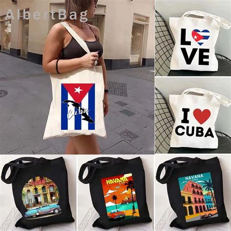 Cuba Country Map Flag Havana Travel Cuban Watercor Shopper Harajuku