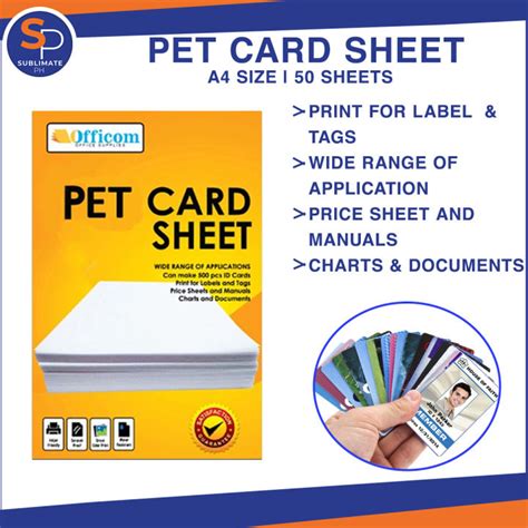 Officom Pet Card Sheet Set A Size Printable Id Card Sheets Lazada Ph