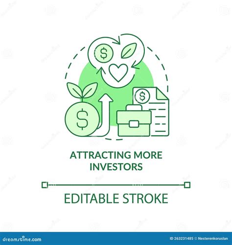 Attracting More Investors Green Concept Icon Stock Vector