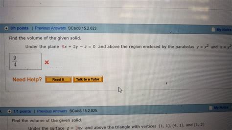 Solved 0 1 Points I Previous Answers SCalc8 15 2 023 My Chegg