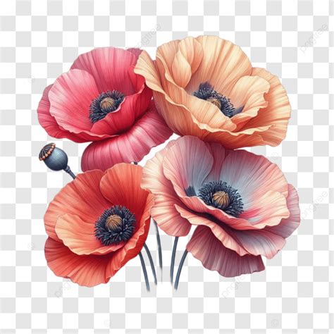 Ukrainian Style Floral Embroidery Poppy Illustration Ukrainian Style