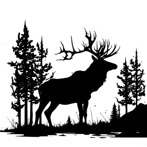 Elk In The Wilderness Svg Image For Cricut Silhouette Laser Machines