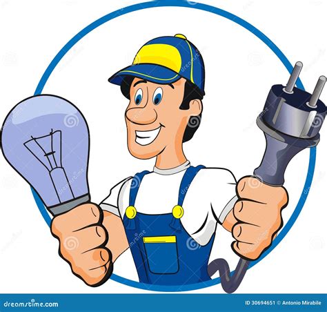 Electrician stock vector. Image of mascot, motif, character - 30694651