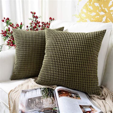 Mernette Pack Of Corduroy Soft Decorative Square Throw Pillow Cover