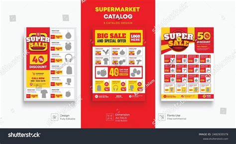 supermarket product promotion flyer template supermarket stock vector