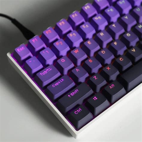 Gradient Purple Keycap Set 108 Piece Double Shot Pbt Dye Sublimated Oem