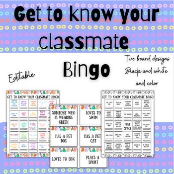 Back To School Get To Know Your Classmate Bingo By Busy Betz Tpt